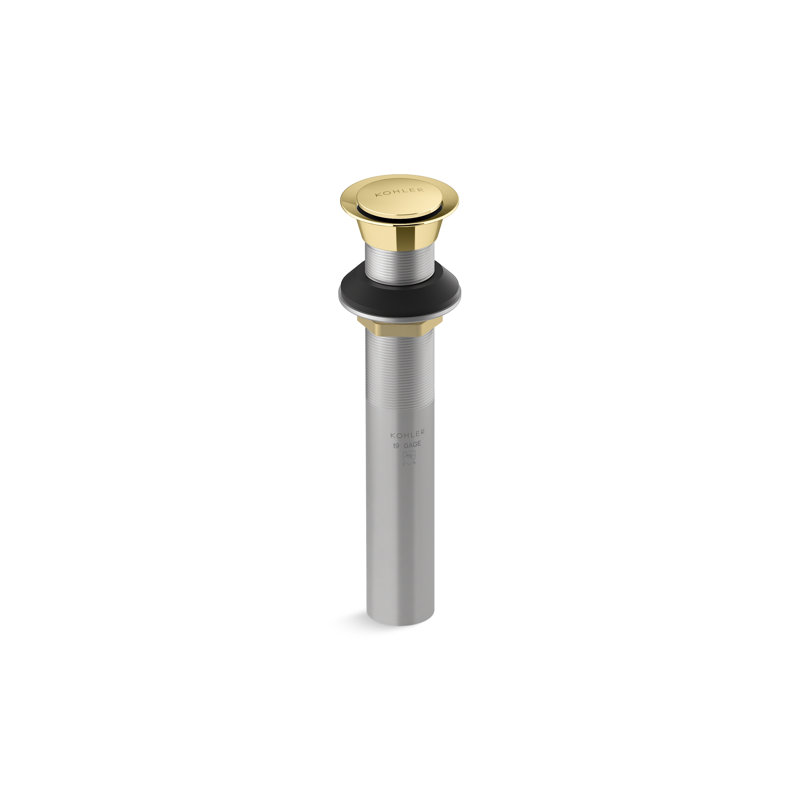 Clicker Drain Without Overflow, Vibrant Polished Brass