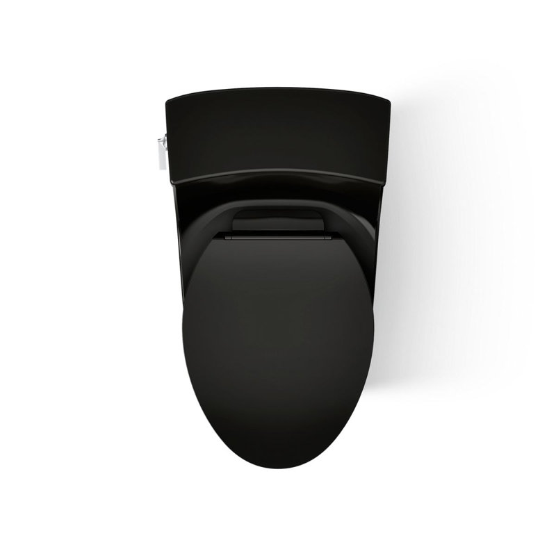 San Souci 1.28 GPF Elongated One-Piece toilet (Seat Included), Black, Left-Hand