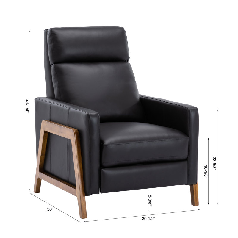 Fauteuil inclinable en cuir Bitteridge - ensemble de 2, Noir