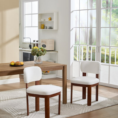 Chaises de salle à manger en bois, chaises de cuisine rembourrées en tissu