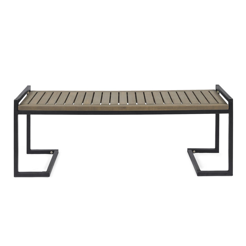 HOPKINS INDUSTRIAL WOOD AND METAL BENCH, Gray