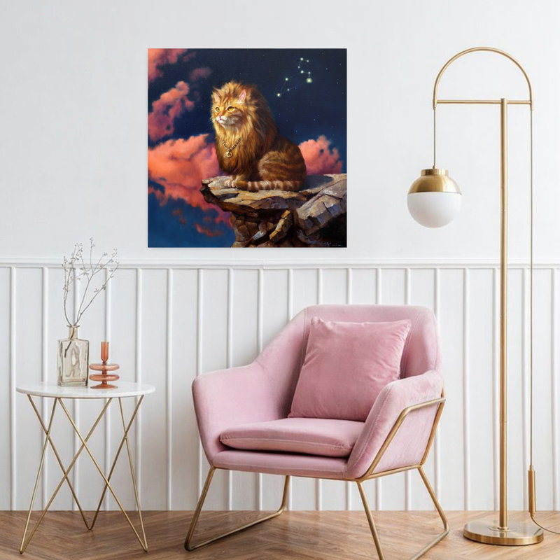Lion, art urbain contemporain, H 32 po x l 32 po