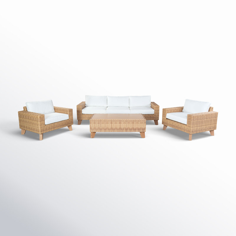 Margarita Outdoor Wicker Conversation Set, Brown