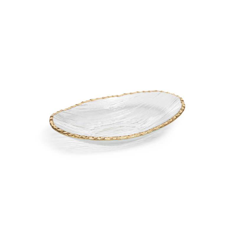 Mercer41 Hughe Glass Serving Bowl, 2.5" H x 11.5" W x 7.5" D