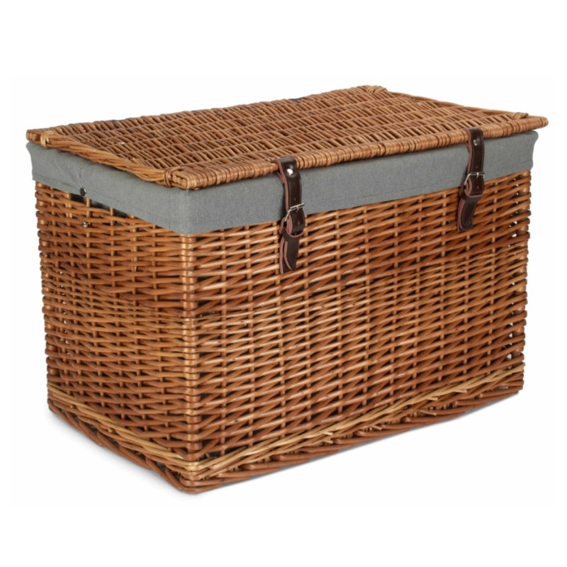 August Grove Wicker Decorative Basket, Double Steamed/Grey Lining 