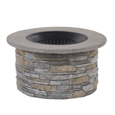 Round Concrete Wood Burning Smokeless Fire Pit