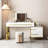 47.2" Modern White Makeup Vanity with Flip-Top Mirror, 4 Drawers, Storage Compartments & Gold Metal-636803260