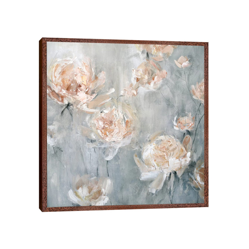Rose Mist by Carol Robinson - Painting on Canvas, Classic Brown Wood Framed, 66.04 cm H x 66.04 cm W