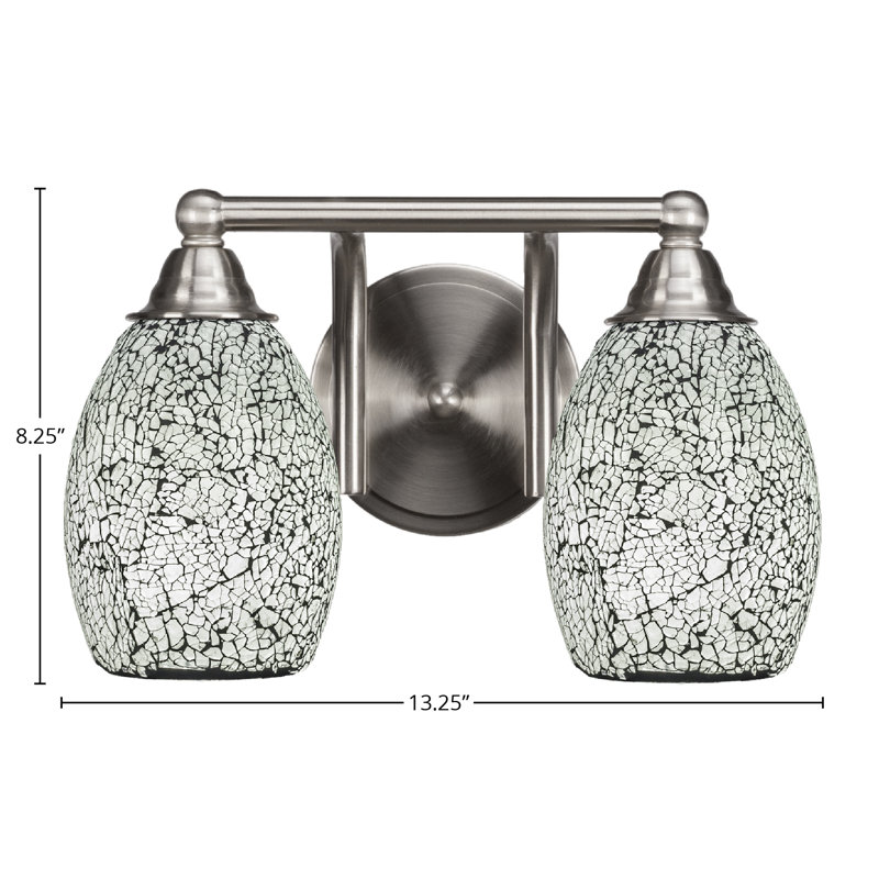Michell 2-Light Bath Bar, Black, Brushed Nickel