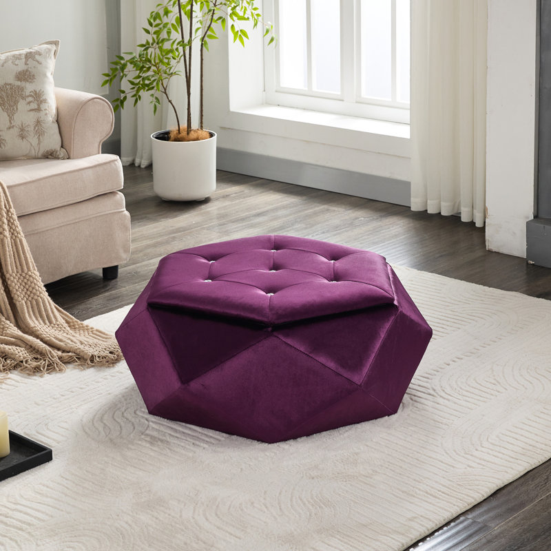 Rangement en velours mauve à motif de losanges, siège pratique et confortable pour le vestiaire, velours de L 34 po x l 30,5 po et H 13,5 po, siège, rangement spacieux, chambre à coucher, pièce