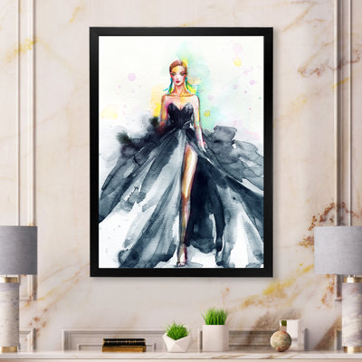 Décoration murale élégante noire pour femme - Toile glamour