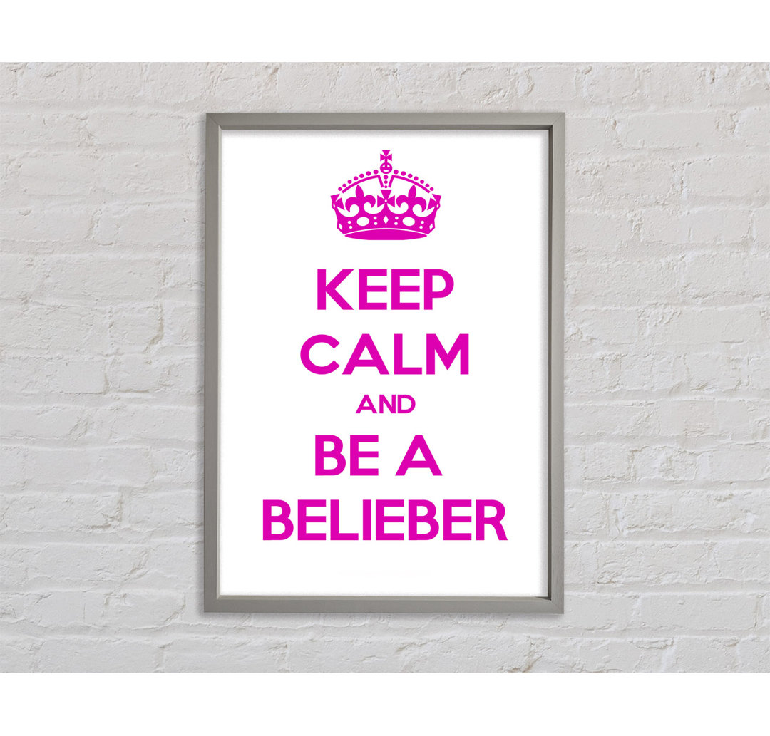 Keep Calm Justin Bieber - Einzelner Bilderrahmen Typografie auf Leinwand