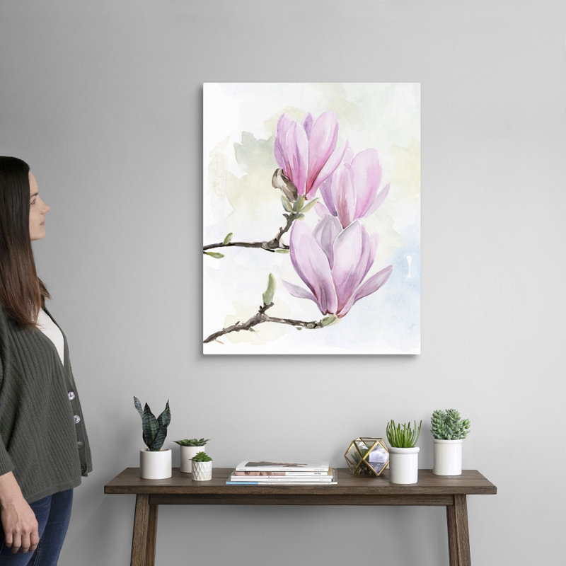«Magnolia Blooms I», art mural sur toile, H 24 po x l 30 po x P 1,25 po, Toile tendue