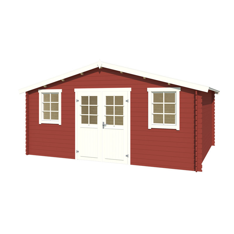 Lasita Udo 300 - 16 x 10 Ft. Apex Roof Summerhouse With Single Glazing (28mm), UDO 300 SWEDISH RED