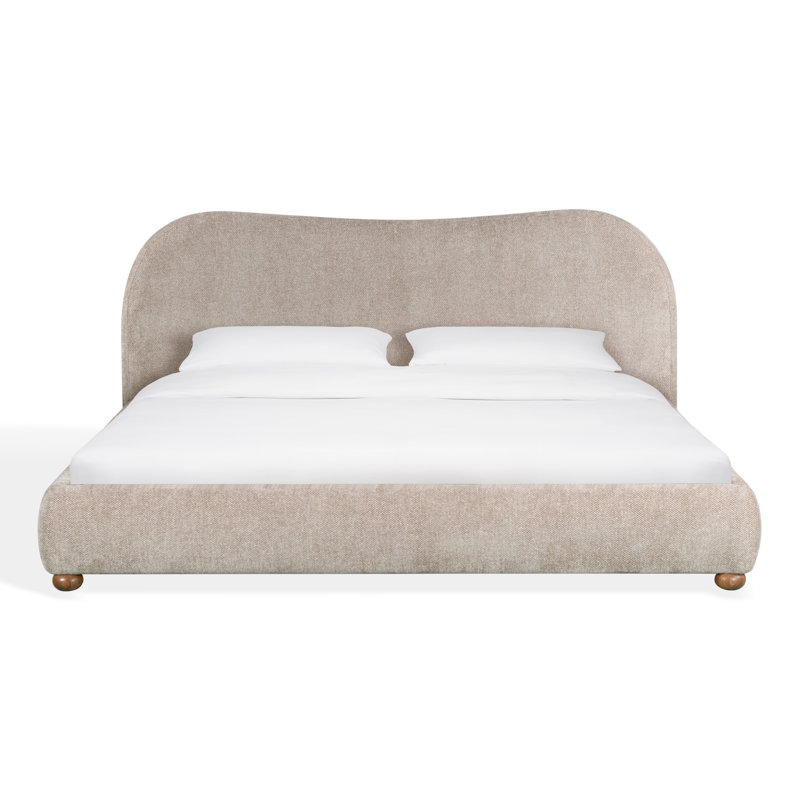 Lit tapissier Liza, Grand, Light Brown Chenille