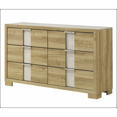 Commode élégante à six tiroirs en bois flotté pour les chambres modernes avec beaucoup de rangement et charme rustique