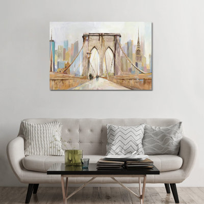 "Brooklyn Bridge promenade" par Allison Pearce, reproduction d’art