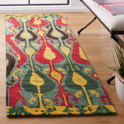Kline Ikat Hand Tufted Wool Ikat Rug