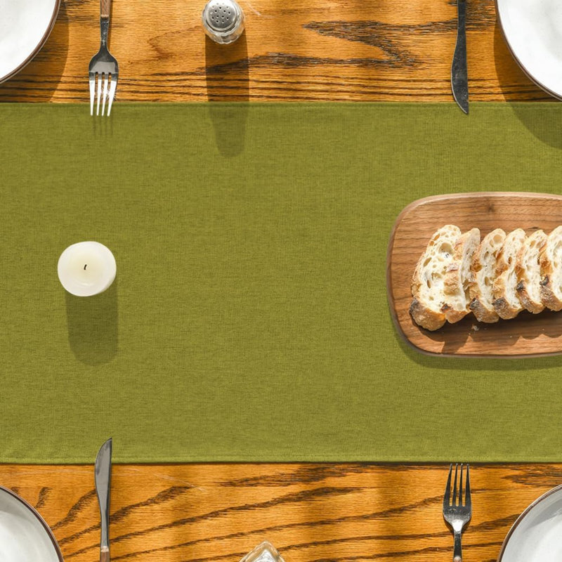 Green Spring Table Runner 40x180 cm | Seasonal Machine Washable Kitchen Dining Table Decoration for Home Party Decor