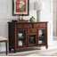 Buffet en bois massif et verre American Country-style