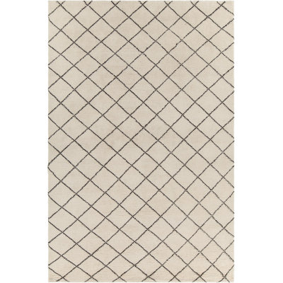 Gaia Wool Geometric Area Rug in Cream