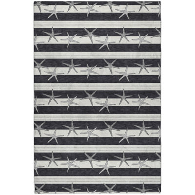 Premium Machine Washable Dream Shag ADS191 Starfish Rug