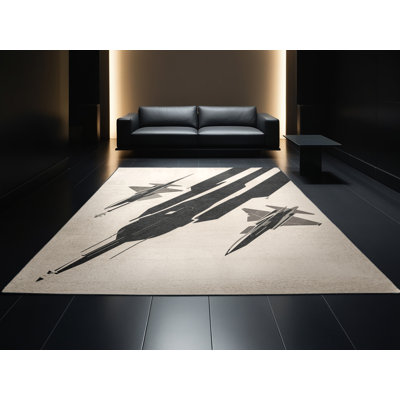 Tapis géométrique beige lavable à la machine à motif géométrique industriel