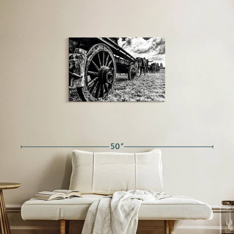 Mehar Bullocks Pulling A Wagon, 20" H x 30" W