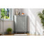 Armoire de rangement d'angle grise avec tablette réglable-1784493103