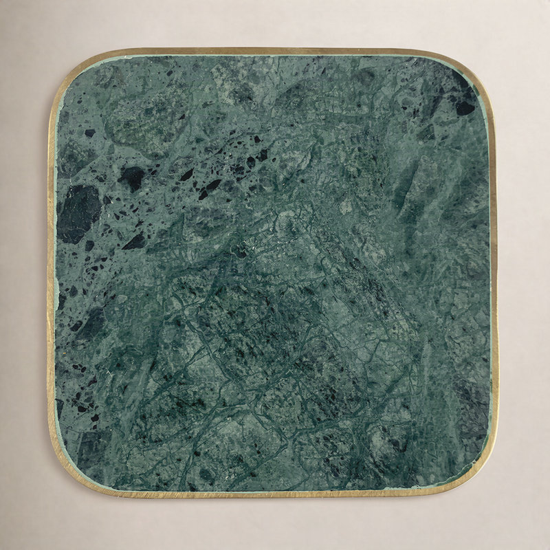 Canvas Home Verona Marble Coaster Set, Green/Gold