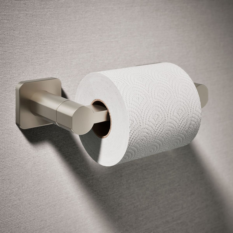 Parallel™ Pivoting Toilet Paper Holder, Wall-Mount Bathroom Toilet Paper Holder, Vibrant Brushed Nickel