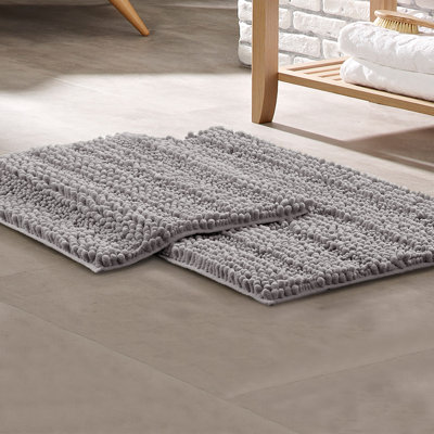 Ensemble de 2 tapis de bain en chenille avec envers antidérapant Modern