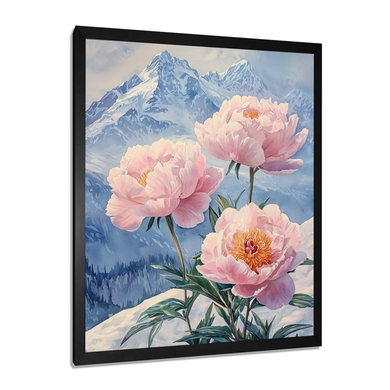 Beazer - Floral Canvas Prints, Noir, noir, noir, noir, H 20 po x l 12 po, Reproduction encadrée sans passe-partout