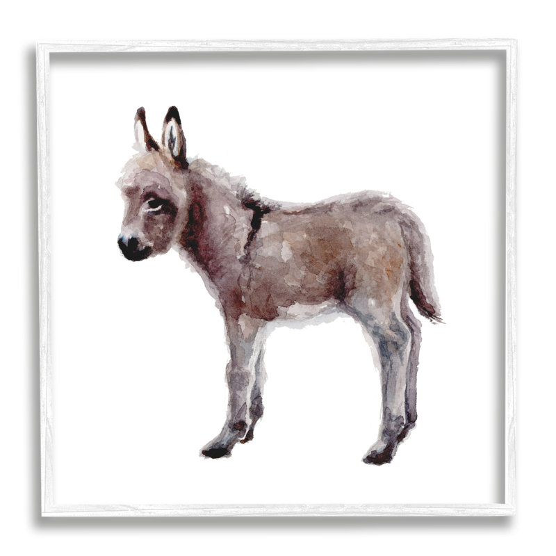«Baby Donkey», aquarelle, pépinière par Fox Hollow Studios - peinture, H 17 po x l 17 po x P 1,5 po