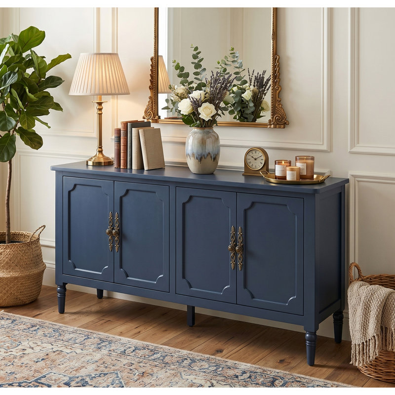 Buffet 58,9 "avec tablettes ajustables, Bleu