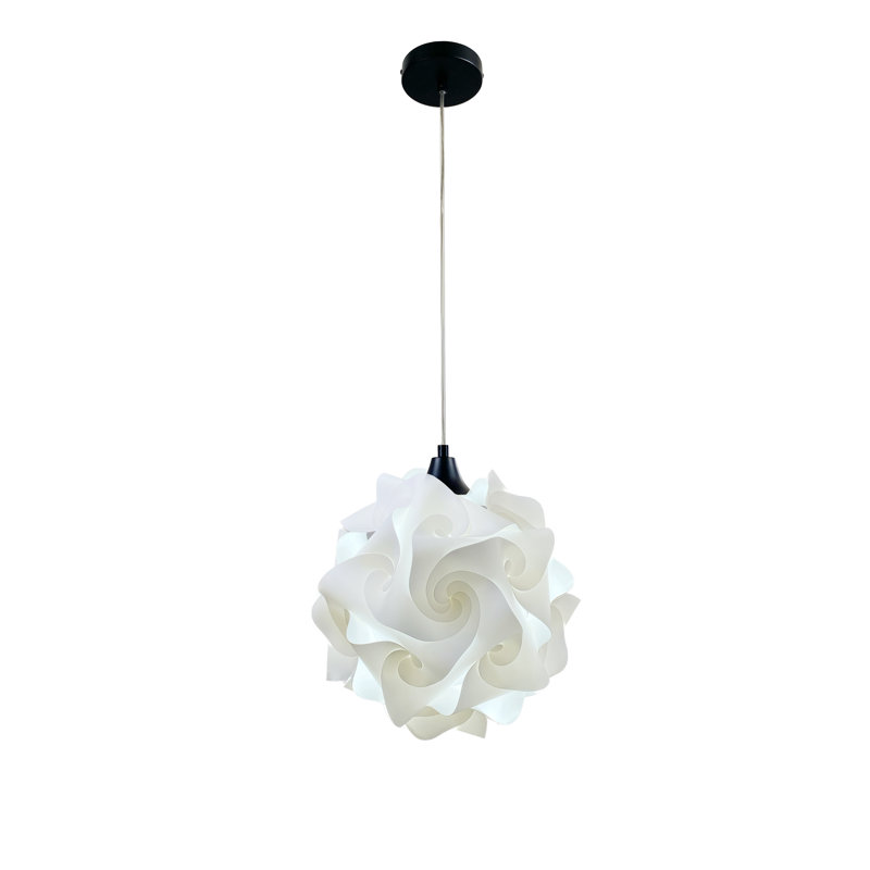 Luminaire suspendu géométrique 1 lumière Beri, H 13 po x l 13 po x P 13 po, E26 - par défaut, Noir