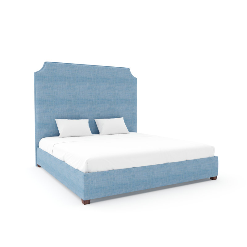 Caldwell Bed With 11" Rails, King, Rich Tobacco, Maestro Ultra Performance Denim
