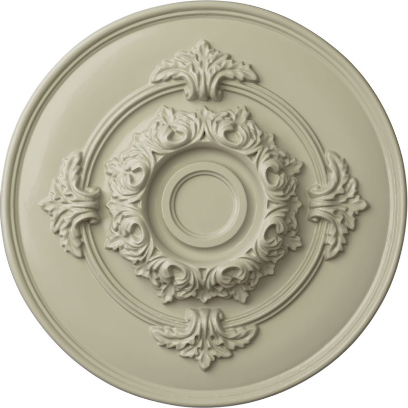 Médaillon de plafond classique Endurathane Bradford, DO 13 po x P 7 1/2 po x P 3/4 po (convient aux auvents jusqu'à 8 5/8 po), fini givré peint à la main