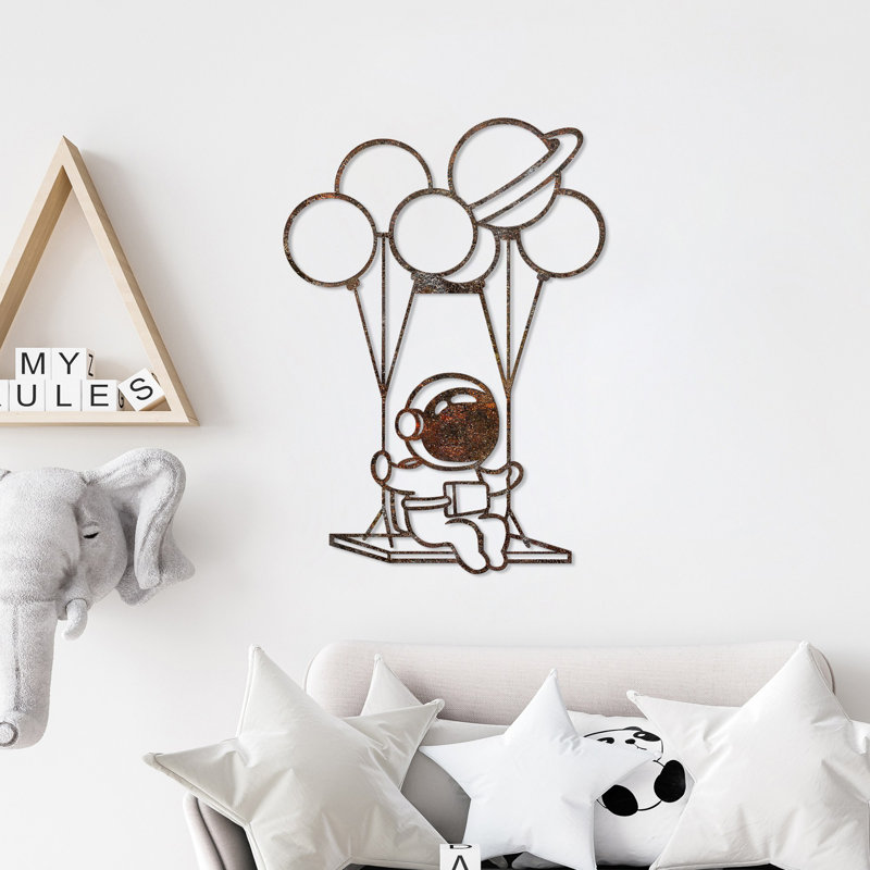 Hand-Painted Decorative Metal Wall Accessory, Antiquation Finish, 27.6 x 17.3 inches | Durable 0.06-inch Metal Body | Unique Art Piece for Home Decor, Adds Character and Style to Any Space