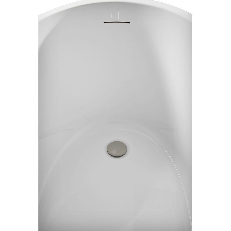 51" Streamline Soaking Freestanding Tub and Tray With Internal Drain, Brushed GunMetal
