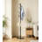 Modern Black Metal Coat Rack With 8 Hooks And 3 Adjustable Positions; Sturdy Sintered Stone Base; Versatile For Storing Clothes, Hats, And Bags.