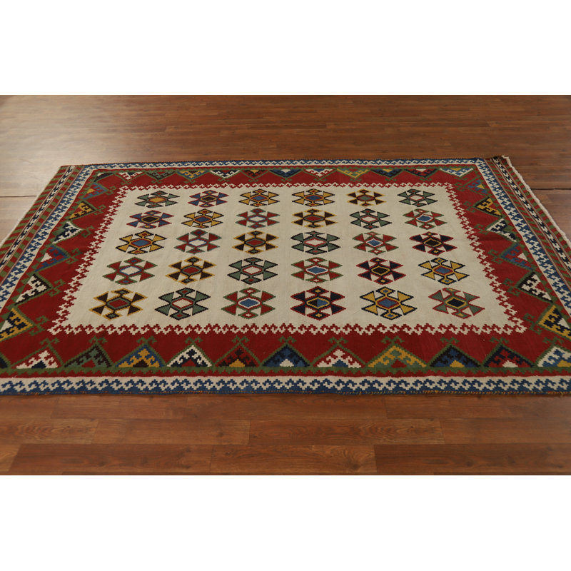 Tapis kilim en laine à tissage plat 5 x 8
