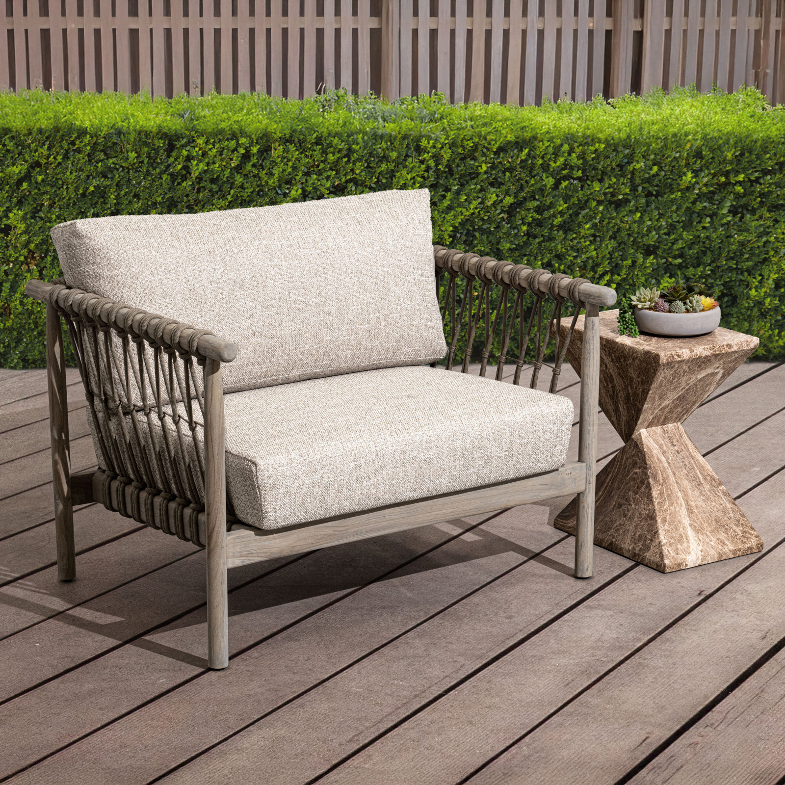 Leo Outdoor Accent Chair Taupe
