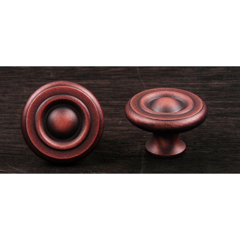 CK Series 1 1/2" Diameter Mushroom Knob, Large, Distressed Copper
