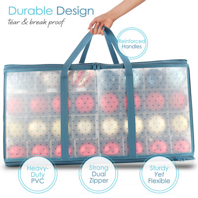 Christmas Ornament Storage Box With Adjustable Dividers