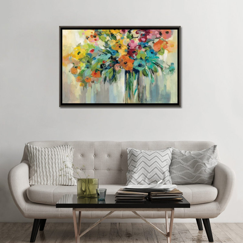 Nuage de fleurs par Silvia Vassileva - impression, H 32 po x l 48 po x P 1,5 po, Pas de tapis