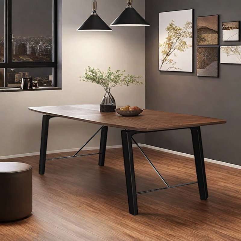 Table de salle à manger en bois fritté avec table en bois massif, H 29,53 po x L 70,87 po x l 35,43 po