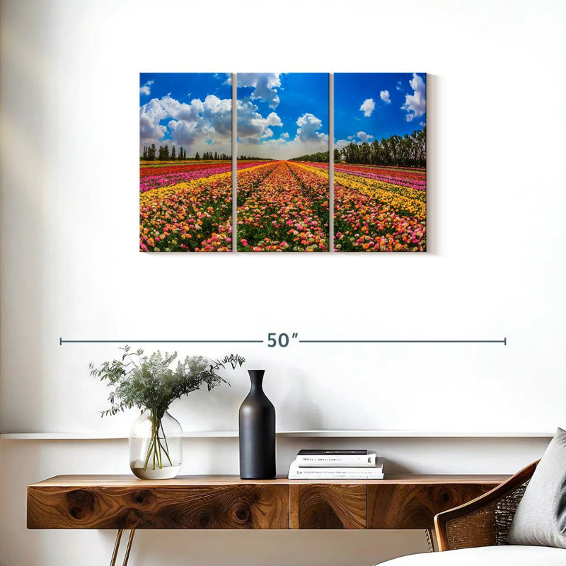 Champ de fleurs de kibboutz Alvord, H 20 po x l 33 po