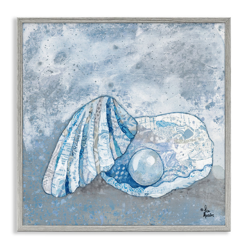 Giclée sur toile bleue abstraite par Lisa Morales, Estampe numérique Farmhouse, H 17 po x l 17 po