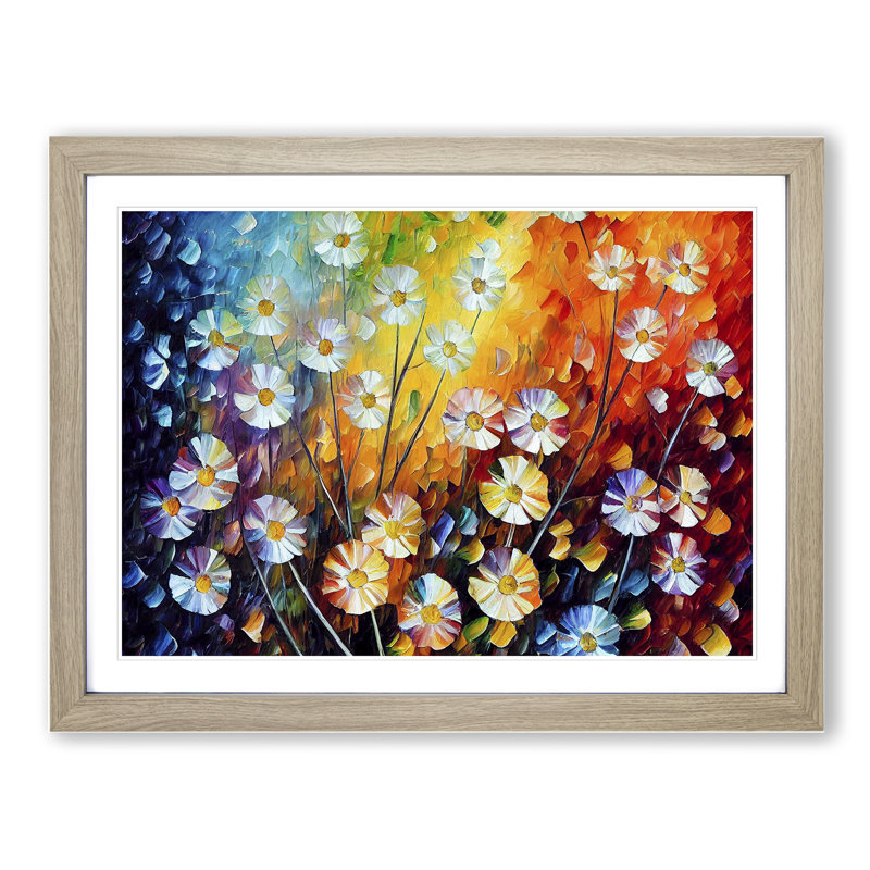 Mixed Flowers - Framed Print, 25cm H x 34cm W, Oak Framed